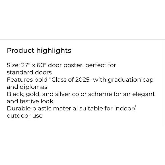 2 CLASS OF 2025 Door Posters Hangers 2.25’ X 5’ Weather Resistant Plastic Signs - Picture 3 of 7